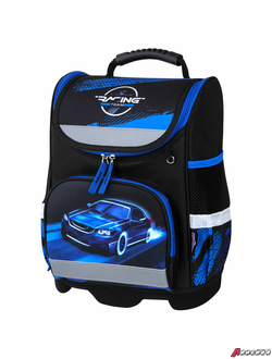 Ранец ЮНЛАНДИЯ WISE, 1 отделение, 3 кармана, устойчивое дно, «Speed race», 37×29×15 см. 271398