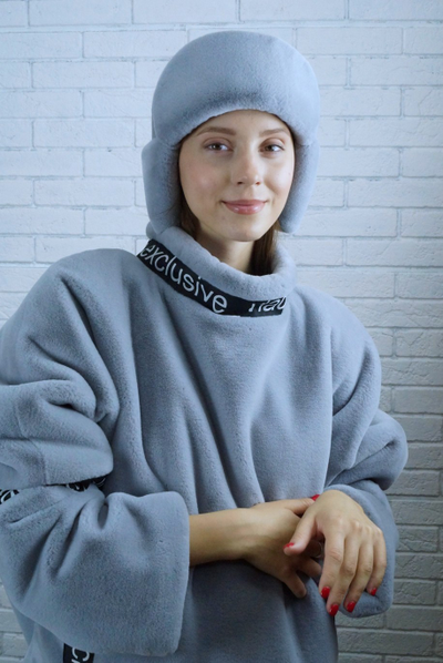 Ушанка "Каникулы" цвет серо-голубой