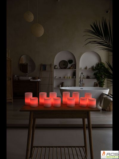 Набор LED свечей с парафиновыми плафонами (9,2*10см - 6шт; 9,2*15см - 6шт), "Цветной"