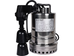 Насос дренажный STOUT, с вертикальным поплавком, кабель 10 м, 230V, Q=150 л/мин, H=8 м (Арт.SPD-0003