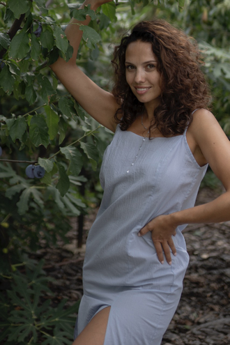 Сорочка из батиста (голубая)