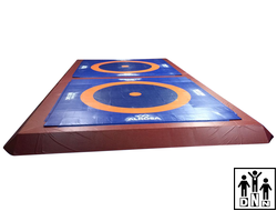 Помост для 2х борцовских ковров 14х28х0,8м DNN (покраска краскопультом)