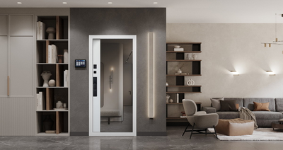 Стальная дверь   Сапсан с зеркалом (биометрический замок Smart lock DZ 888)