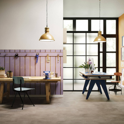 Биополы Wineo PURLINE 1000 Городской Дымчато-Серый PLC318R в интерьере кухни