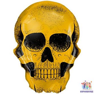 Шар Череп фольга 100 см ( шар + гелий + лента) Столица