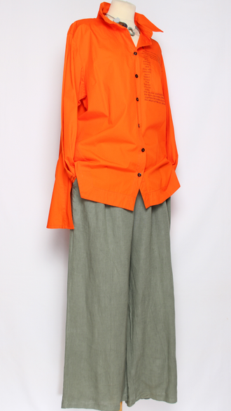 РУБАШКА ХЛОПОК "ТЕКСТЫ" оранжевая 48-56