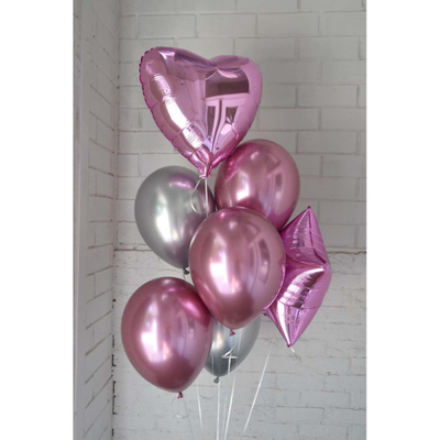 Шары хром Розовые / шт