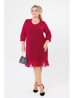 Платье шифон 172599 бордо 54,56,62,64р Sale