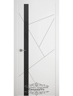 ALBERO (АЛЬБЕРО). ГЕОМЕТРИЯ-6. ЭМАЛЬ БЕЛАЯ/ ВЕРТИКАЛЬНАЯ ВСТАВКА из ЧЕРНОГО СТЕКЛА LACOBEL