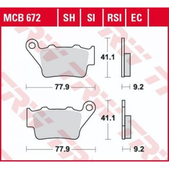 Тормозные колодки задние TRW MCB672SI для Yamaha, Gas Gas, KTM, Husaberg (Sinter Offroad)