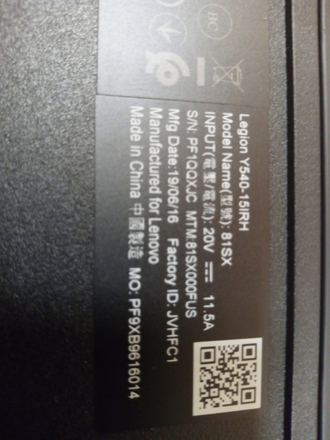 НОВЫЙ LENOVO LEGION Y540-15IRH 81SX000FUS ( 15.6 FHD IPS 144Hz I7-9750H RTX2060(6Gb) 16Gb 1000SSD )