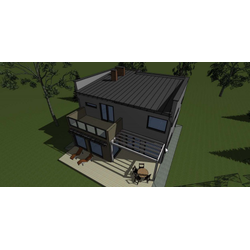 Двухэтажный каркасный дом с четырьмя спальнями 146м² (SK6)