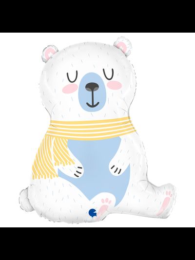 Фольгированный шар с гелием "Медвежонок в шарфике"
