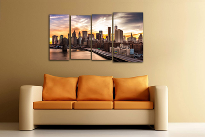 Модульная картина "Закат в Нью-Йорке"