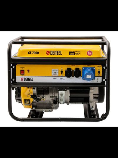 Бензиновый генератор 6,5 кВт, 220В/50Гц, 25 л DENZEL GE 7900 94638