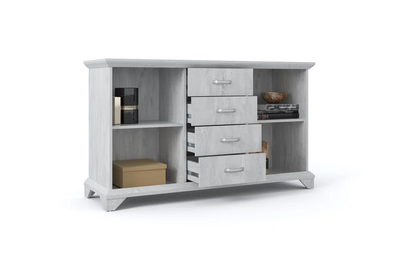 Комод Лорена 2д4ящ, Бетон Паин белый