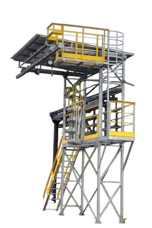 Площадка обслуживания ПО-3,0 (2000х1000) с ЖАЛ4000-СП-Р-Э с крышей, установка на раму с пригрузом