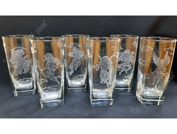 Набор стаканов с ручной гравировкой "Ангел" , подарок с гравировкой от Российских мастеров