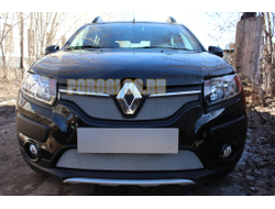 Защита радиатора Renault Logan 2014-2018/Renault Sandero 2014-2018/Renault Sandero Stepway 2014-2018 chrome верх