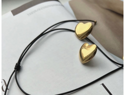 Серьги сердца позолота