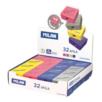 Точилка Milan AFILA, 1 отверстие, пластик, цвет в ассорт. 2,7х2,7х1,3