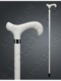 Лёгкая, элегантная, белая трость из бука