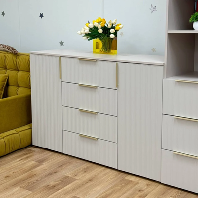 Тефия комод 2-ств с 4 ящиками 1400х450х930 Тефия / Софт Сантьяго