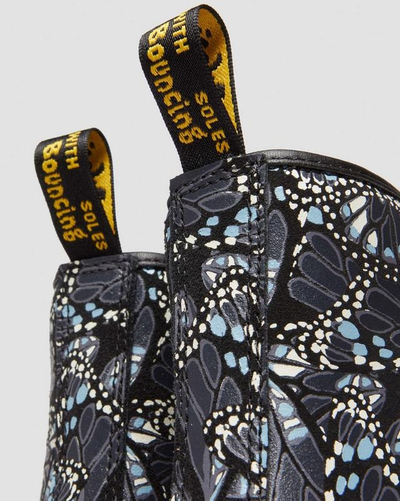 Ботинки Dr Martens 1460 Pascal Butterfly Print Suede Grey