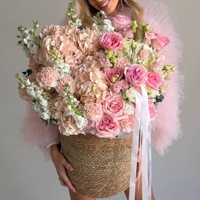 Плетёная корзина МИКС ЦВЕТОВ L