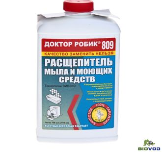 Расщепитель мыла и моющих средств Доктор Робик 809, 798 мл.