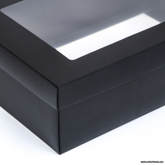 Коробка «Черная» с окном 30 х 20 х 9 см