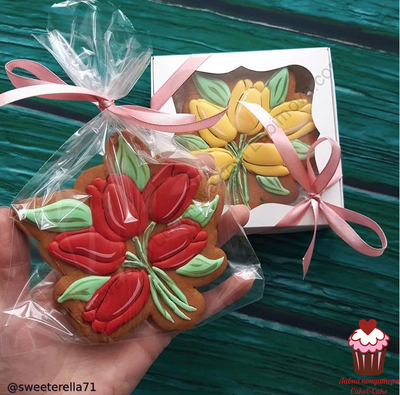 Трафарет+формочка "Букет тюльпанов"