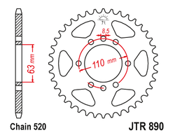 Звезда ведомая (42 зуб.) RK B4765-42 (Аналог: JTR890.42) для мотоциклов KTM