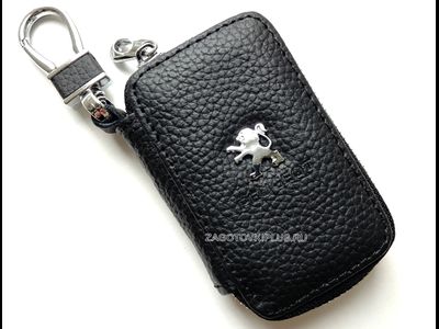 Ключница авто из натуральной кожи флотер с логотипом PEUGEOT