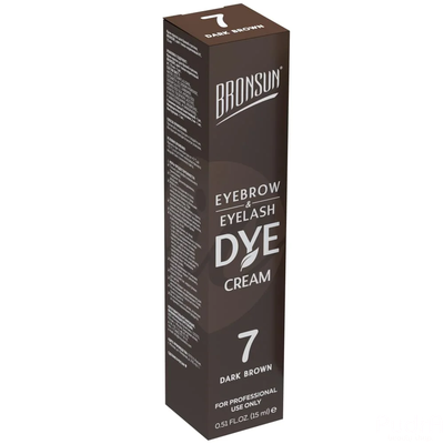 BRONSUN Крем-краска для бровей и ресниц BRC-0007, темно-коричневый №7, 15мл