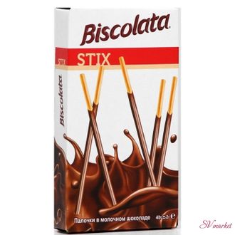 Бисквитные палочки Biscolata с молочным шоколадом 40г-100р