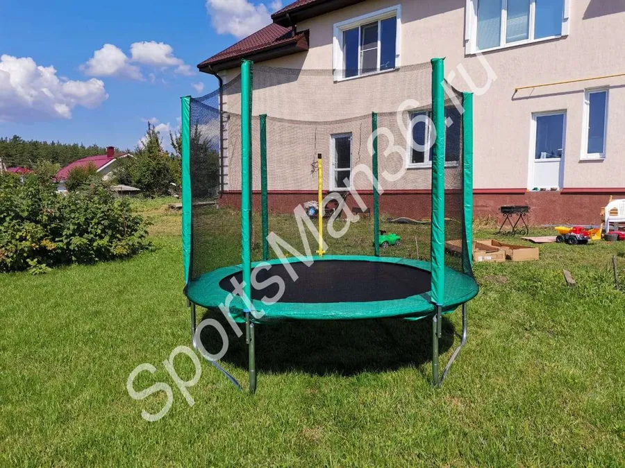 БАТУТ С ЗАЩИТНОЙ СЕТКОЙ «TRAMPOLINE 8» ДИАМЕТР 2,4 М