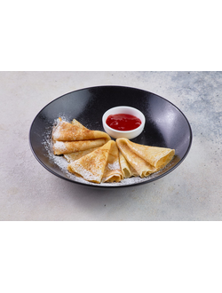 Блины : соус на выбор (сгущёнка, джем в ассортименте, сметана)