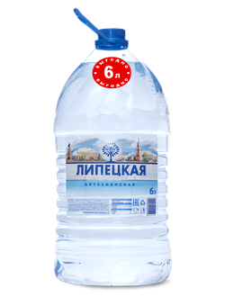 Вода артезианская питьевая негазированная "Липецкая" 6л