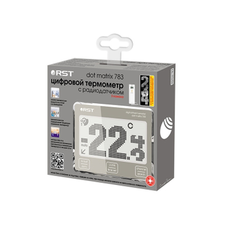 Термометр цифровой с радиодатчиком, точечно-матричный дисплей RST 02783