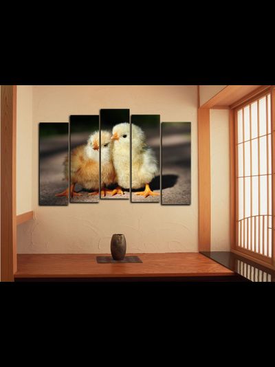 Модульная картина "Два цыпленка"