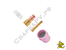 Набор газовой линзы горелки TIG ПТК Coliseum 12 ф2.4мм сопло керамика ф20х25.5мм для TIG-17,18,26