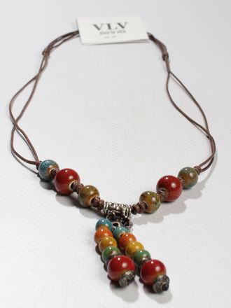 КОЛЬЕ "КЕРАМИЧЕСКИЕ БУСИНЫ 22"