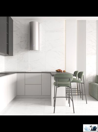 xКерамогранит Italica Calacatta Faro Grey 80х80 см белый полированный