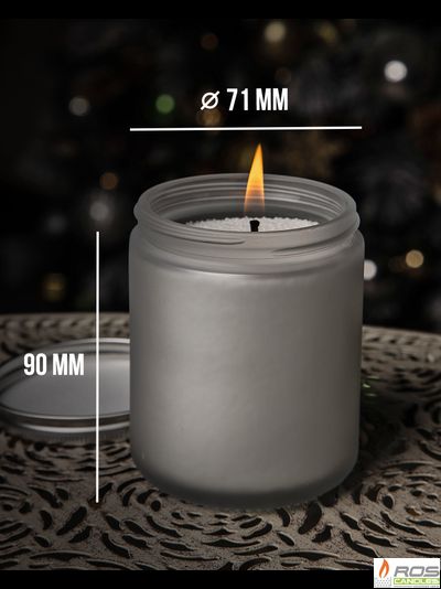 Стеклянная белая банка для свечей, матовая