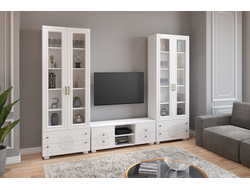 Композиция гостиной МОНБЛАН Белое дерево