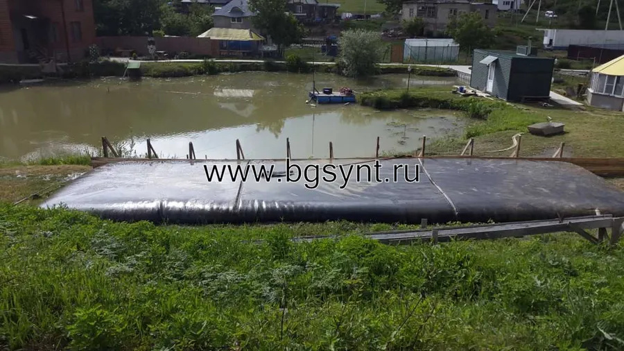 Обезвоживание донных илов при экологической реабилитации пруда в геотубах МИАТУБА