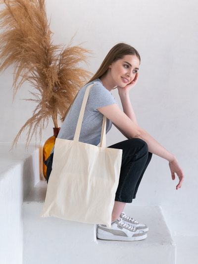 Сумка - шоппер 40х35 см, бежевый, бязь