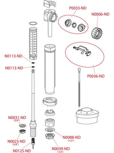 Впускной механизм AlcaPlast с нижней подводкой и металлической резьбой. (Арт. A18 1/2″)
