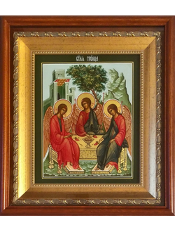 Троица Пресвятая. Рукописная икона. 17,5х21см.